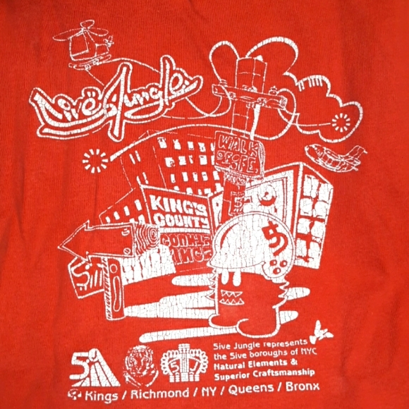 Mens Red 5ive Jungle Skate Short Sleeve Graphic Te - Picture 13 of 14